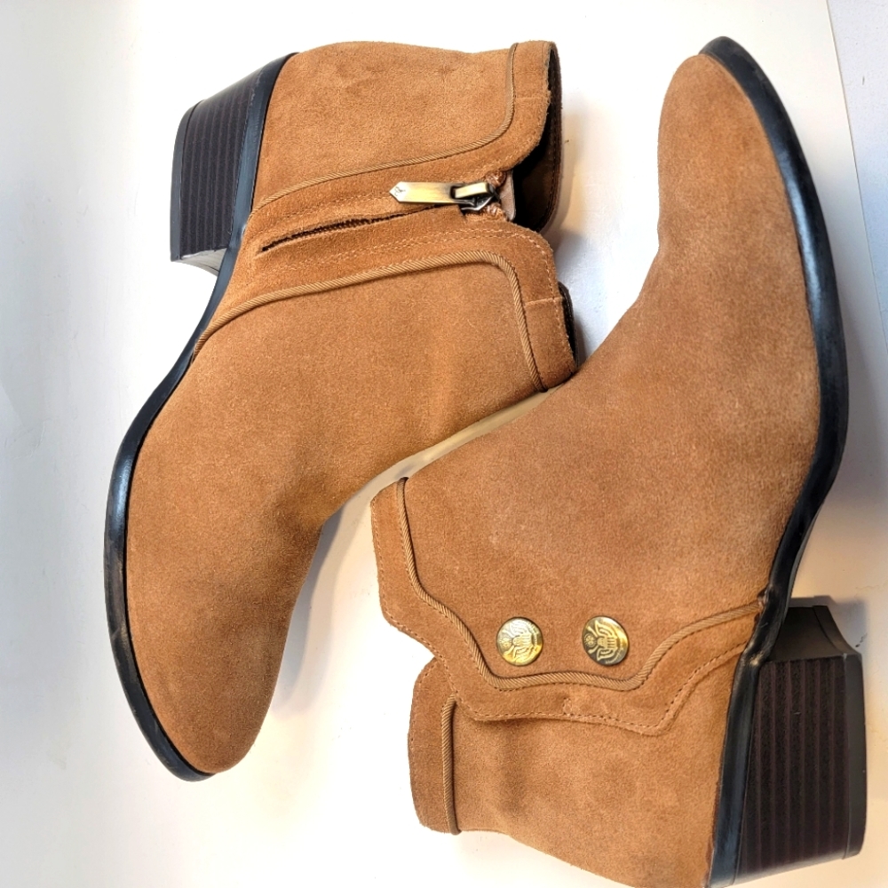 Sam Edelman Suede Leather Booties Side Zip Women's Size 9